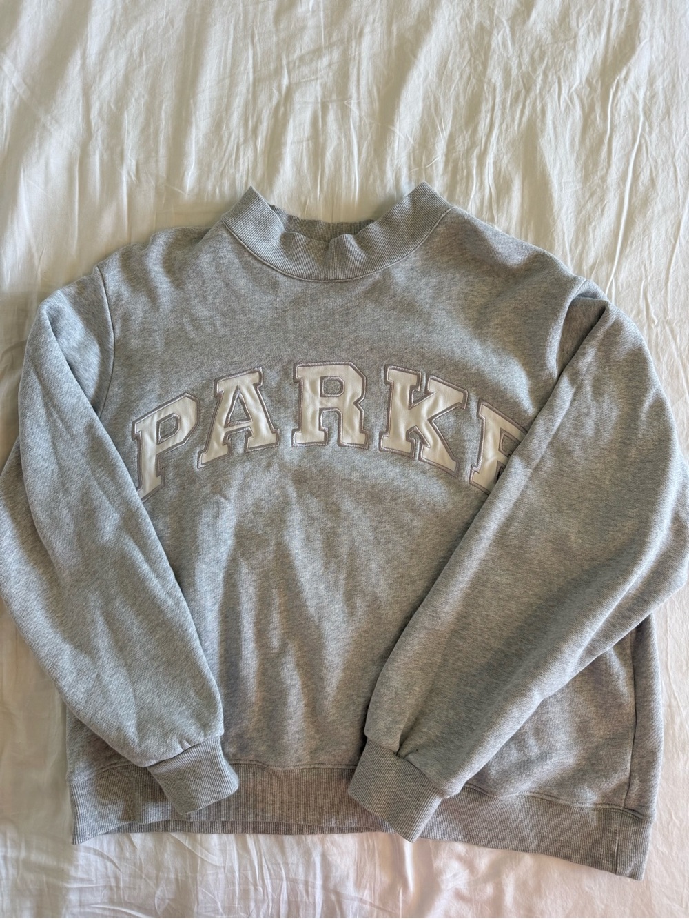 Parke Varsity Mockneck Light Grey